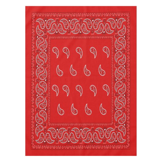 Cool red paisley tafelkleed (Voorkant)