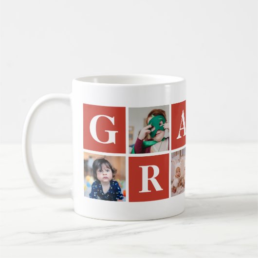 Cool Red Photo Collage Granny-Mokken Koffiemok (Links)