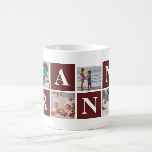 Cool Red Photo Collage Granny-Mokken Koffiemok (Center)