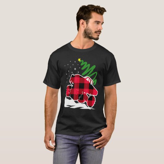 Cool Red Pset Monster Truck kerst Outfit Mannen T-shirt (Voorkant volledig)