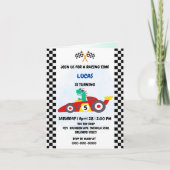 Cool Red Race auto jongen Leuk Dinosaurus Verjaard (Voorkant)