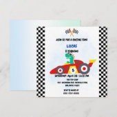 Cool Red Race auto jongen Leuk Dinosaurus Verjaard Kaart (Voorkant / Achterkant)