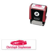 Cool Red Race Auto Kinder Jongens Gepersonaliseerd Zelfinktende Stempel (In situ)