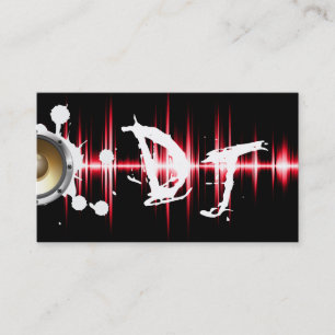 Cool Red Sound Waves Wild DJ Visitekaartje