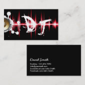 Cool Red Sound Waves Wild DJ Visitekaartje (Voorkant / Achterkant)