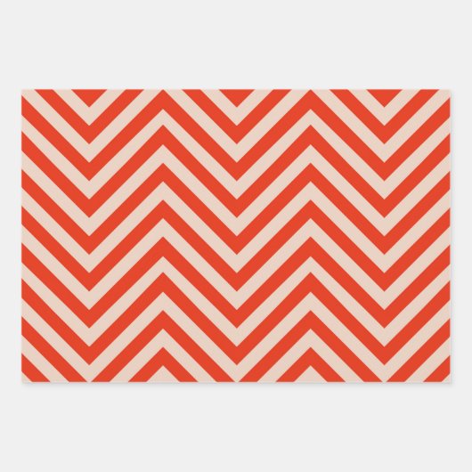 Cool Red Stripe Patroon Inpakpapier Vel (Voorkant 3)