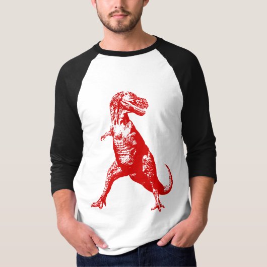 Cool red Tyrannosaurus Rex (T-Rex) dinosaur... T-shirt (Voorkant)