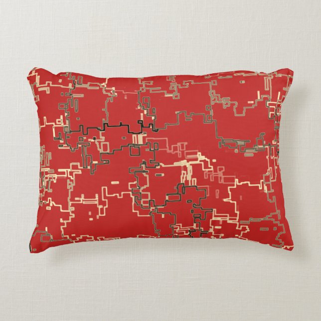 COOL Red Uniek Patroon Accent Kussen (Voorkant)
