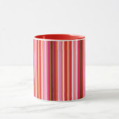 Cool Red Vertical Stripes Mok (Midden)