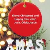 Cool Red Vliegtuig & Kerstman, Vrolijk Kerstspando Keramisch Ornament