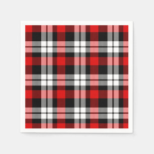 Cool Red White Black Lumberjack Tartan Patroon Servet