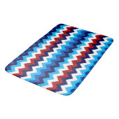Cool Red White Blue Chevron Print Large Bath Mat (Gekanteld)