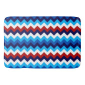 Cool Red White Blue Chevron Print Large Bath Mat (Voorkant)