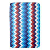 Cool Red White Blue Chevron Print Large Bath Mat (Voorkant Verticaal)