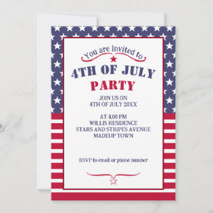 Cool Red White Blue Stars Stripes USA vlag 4 juli Kaart