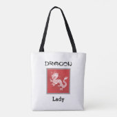 Cool Red White en Black Dragon Canvas tas (Achterkant)