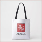 Cool Red White en Black Dragon Canvas tas