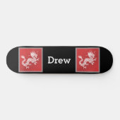 Cool Red White en Black Dragon Skateboard (Horizontaal)