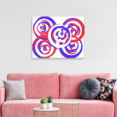 Cool Red White en Blue Patriottic Abstract Canvas Afdruk (Insitu (Woonkamer))