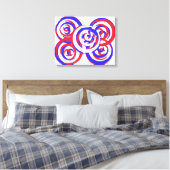 Cool Red White en Blue Patriottic Abstract Canvas Afdruk (Insitu (Slaapkamer))