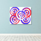 Cool Red White en Blue Patriottic Abstract Canvas Afdruk (Insitu (Houten vloer))