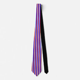 Cool Red White en Blue Striped Tissue USA Colors Stropdas