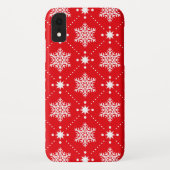 Cool Red White Snowflakes kerspatroon Case-Mate iPhone Case (Achterkant)