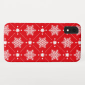 Cool Red White Snowflakes kerspatroon Case-Mate iPhone Case (Achterkant (horizontaal))
