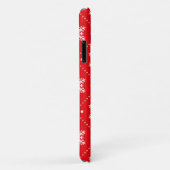 Cool Red White Snowflakes kerspatroon Case-Mate iPhone Case (Achterkant/rechts)