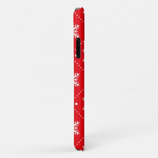 Cool Red White Snowflakes kerspatroon Case-Mate iPhone Case (Achterkant/rechts)