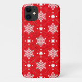 Cool Red White Snowflakes kerspatroon Case-Mate iPhone Case (Achterkant)