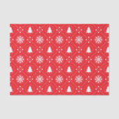 Cool Red White Snowflakes kerstbomen Pattern Tissuepapier (Voorkant)