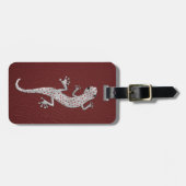 Cool red white stippen lizard metal effects bagagelabel (Voorkant horizontaal)