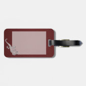 Cool red white stippen lizard metal effects bagagelabel (Achterkant horizontaal)