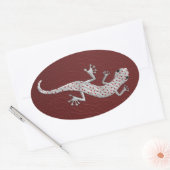 Cool red white stippen lizard metal effects ovale sticker (Envelop)