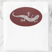 Cool red white stippen lizard metal effects ovale sticker (Tas)