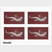 Cool red white stippen lizard metal effects rechthoekige sticker (Vel)