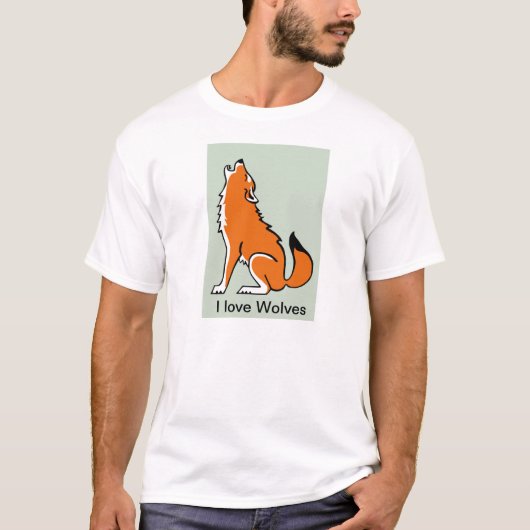 -Cool Red WOLF- Conservatie - Bedreigde Mannen T-shirt (Voorkant)