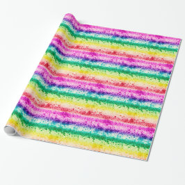 Cool Regenboog Kunst Verf Spat Geborenfeestje Cadeaupapier