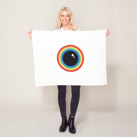 Cool Regenboog Oogbal Fleece Deken (In situ)