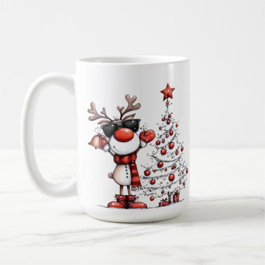 Cool Reindeer Christmas Mug – Oh Deer! Koffiemok (Links)