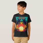 Cool 'RELAX' Retro Tropical Sunset Kinder T-shirt (Voorkant volledig)