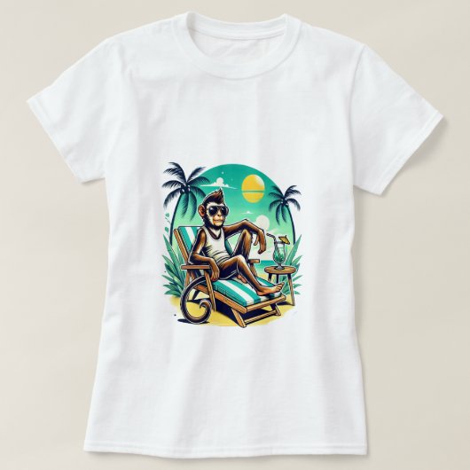 Cool Relaxing Monkey T-shirt (Design voorkant)