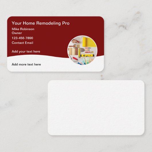 Cool Remodelling Construction Handyman Visitekaartje (Voorkant / Achterkant)
