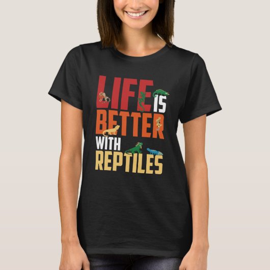 Cool Reptiles Lizard Gecko Bearded Dragon T-shirt (Voorkant)