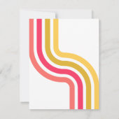 Cool Retro 70's Bright Pastel Roze Bruiloft RSVP Kaartje (Achterkant)