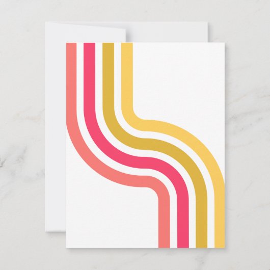 Cool Retro 70's Bright Pastel Roze Bruiloft RSVP Kaartje (Achterkant)