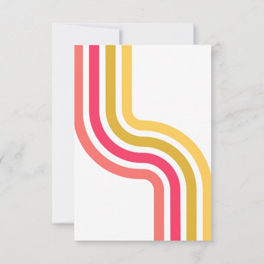 Cool Retro 70's felgekleurde bruiloft RSVP Kaartje (Achterkant)