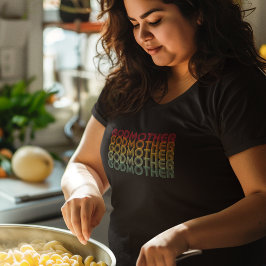 Cool Retro 70's Stacked Godmother Typography T-shirt