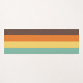 Cool Retro 70s Stripes Blauwgroen Geel Oranje Brui Yogamat (Voorkant (horizontaal))